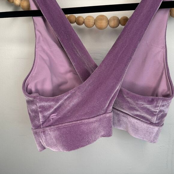 Fabletics Lavender Velvet Velour Sports Bra - Picture 3 of 3